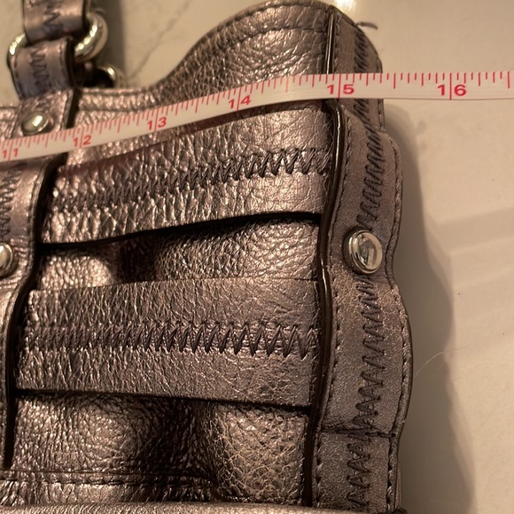 84. B t Shoulder Silver Shoulder Leather Bag  with unique buckle ties - Picture 9 of 16